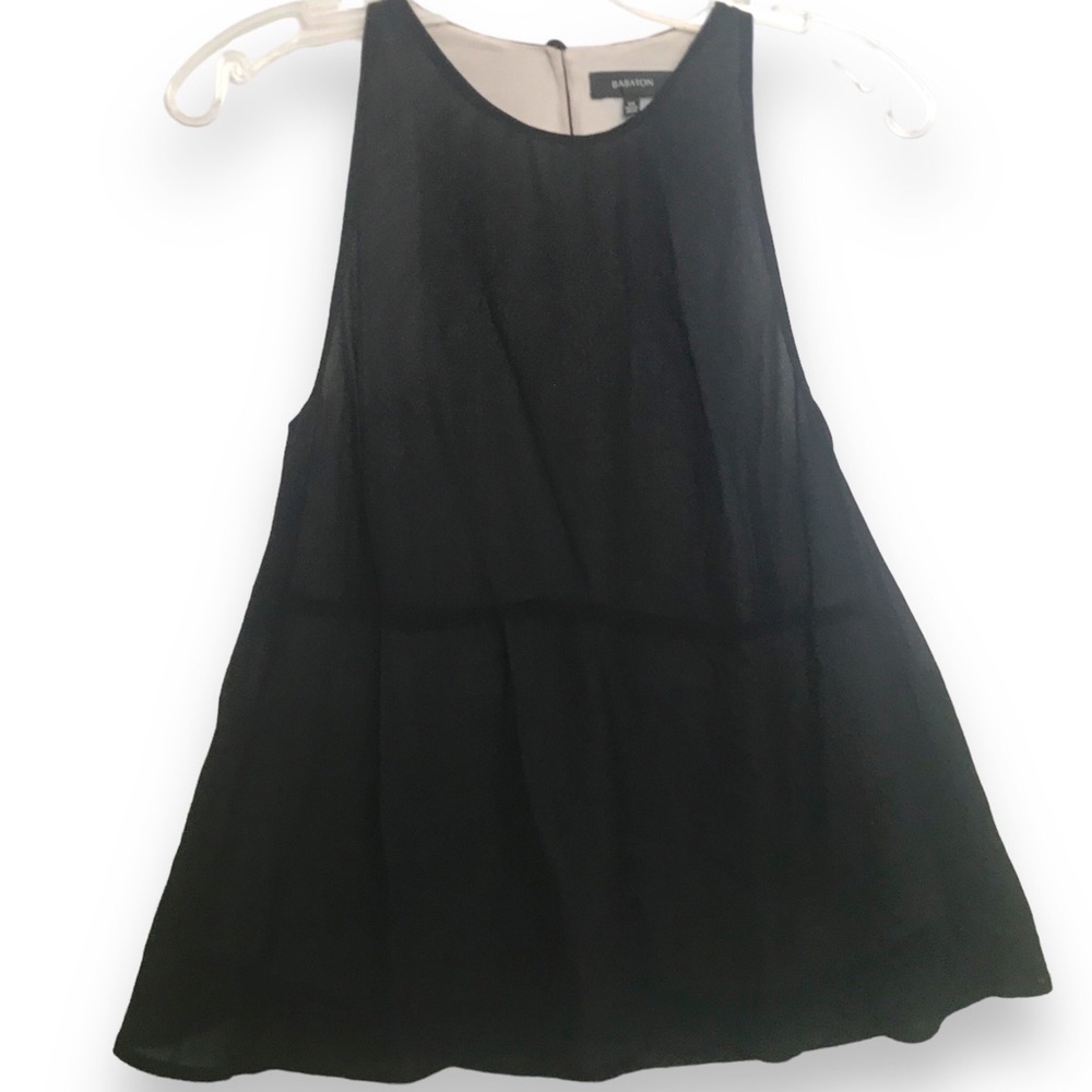 Aritzia Babaton A-Line Sleeveless Top Sheer Drapey Minimalist Blouse Tank Sheath